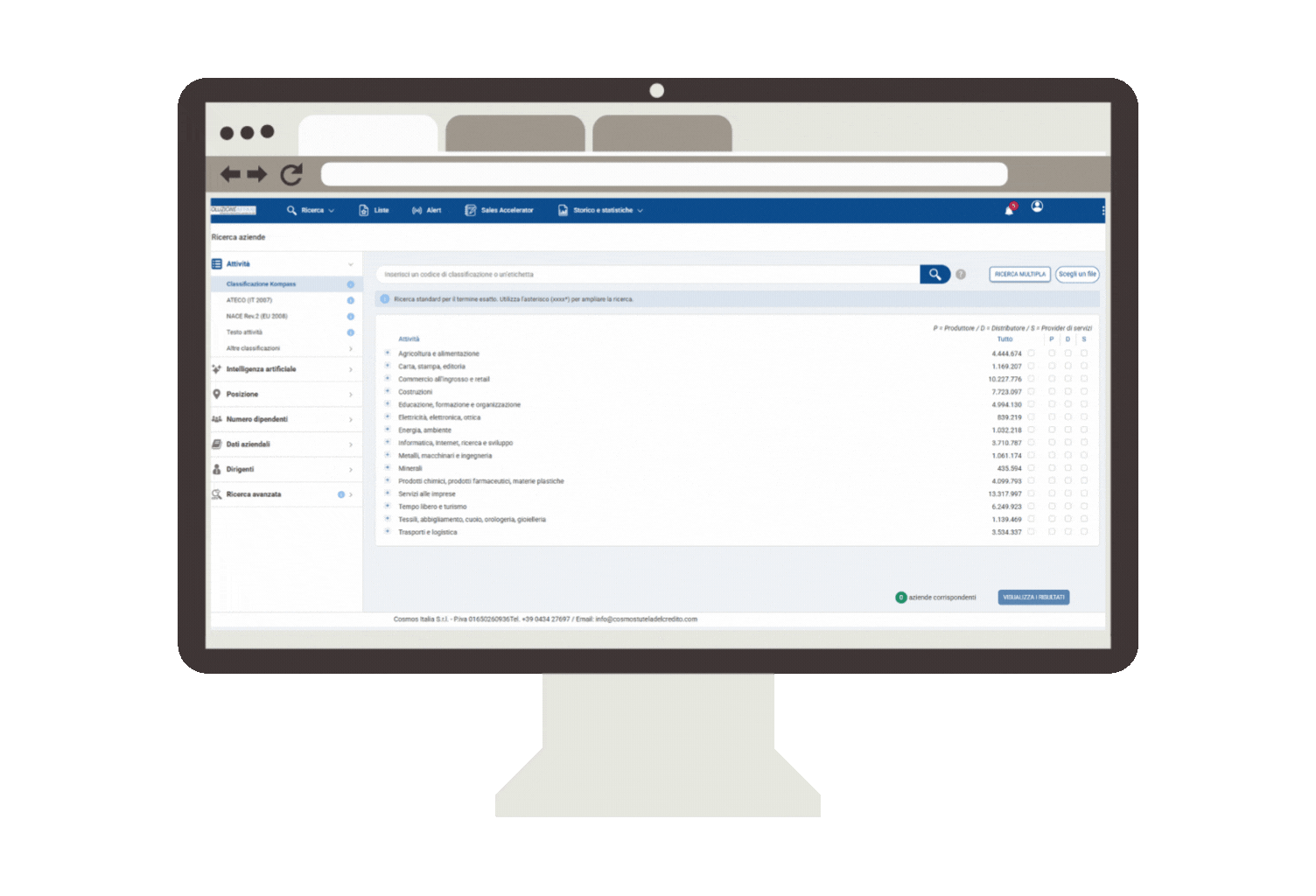 dashboard soluzione affari gruppo cosmos