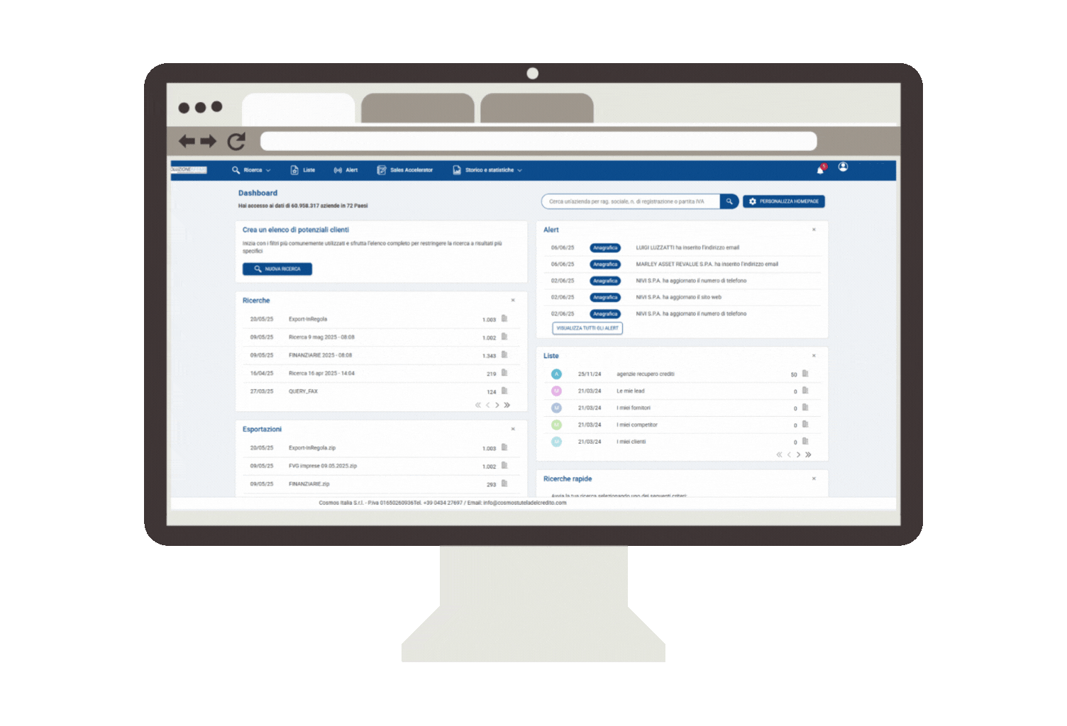 dashboard soluzione affari gruppo cosmos