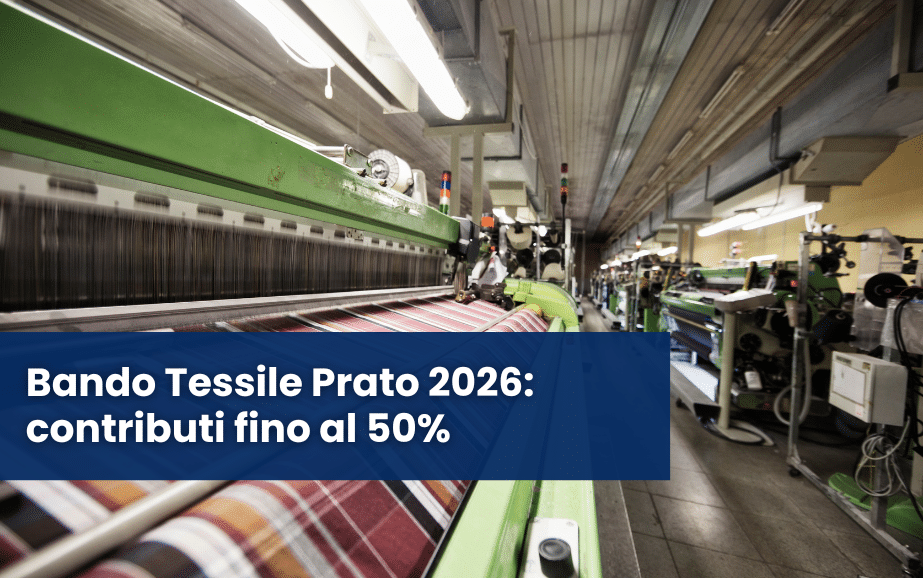 Impresa del distretto tessile di Prato che investe in innovazione e sostenibilità grazie al bando 2026